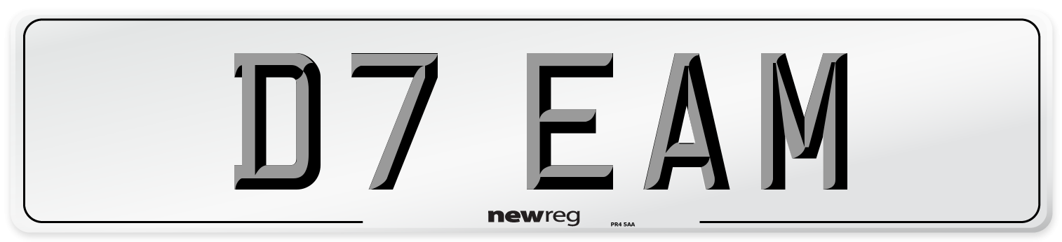 D7 EAM Number Plate from New Reg